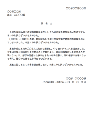 反省文見本画像