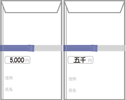 香典金額横書き