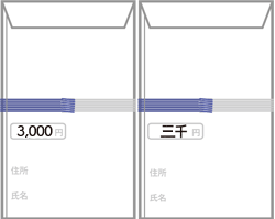 香典金額横書き三千円