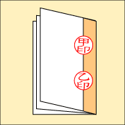 契印(袋綴じ)